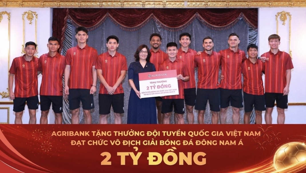 Agribank thưởng 2 tỷ đồng cho Đội tuyển bóng đá Việt Nam vô địch ASEAN Cup 2026 Agribank thưởng 2 tỷ đồng cho Đội tuyển bóng đá Việt Nam vô địch ASEAN Cup 2026