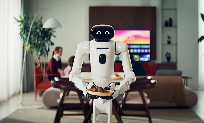 Robot quản gia LG CLOiD™ có khả năng hỗ trợ các công việc thường nhật trong gia đình và tương tác với người dùng thông qua nhiều biểu cảm khuôn mặt Robot quản gia LG CLOiD™ có khả năng hỗ trợ các công việc thường nhật trong gia đình và tương tác với người dùng thông qua nhiều biểu cảm khuôn mặt