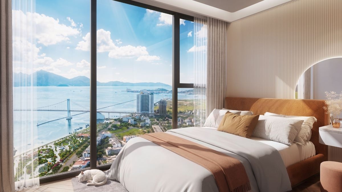 Tầm nhìn rộng mở bao quát sông Hàn và trung tâm thành phố là điểm nhấn giúp căn hộ Symphony 5 thu hút tệp khách thuê dài hạn và khách du lịch. Ảnh: Sun Property. Tầm nhìn rộng mở bao quát sông Hàn và trung tâm thành phố là điểm nhấn giúp căn hộ Symphony 5 thu hút tệp khách thuê dài hạn và khách du lịch. Ảnh: Sun Property.