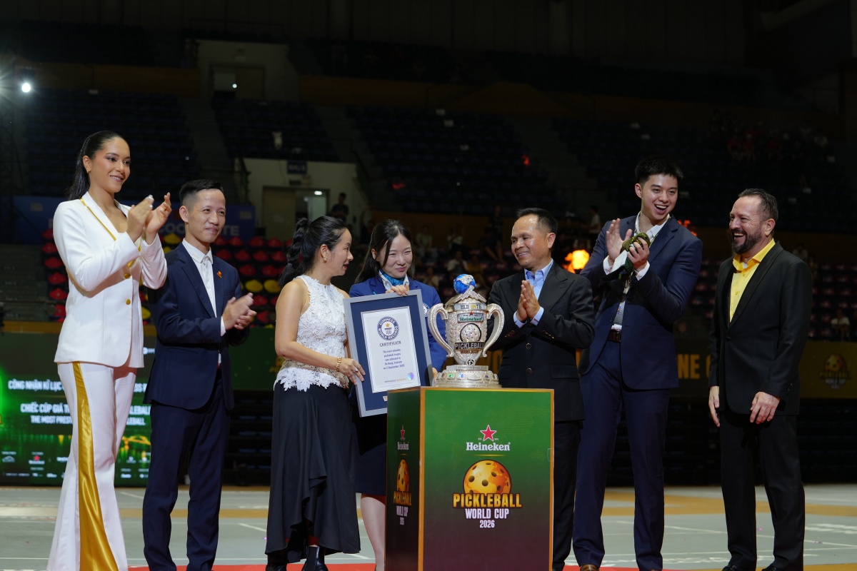Heineken Pickleball World Cup 2026 xác lập 2 kỷ lục Guinness thế giới Heineken Pickleball World Cup 2026 xác lập 2 kỷ lục Guinness thế giới
