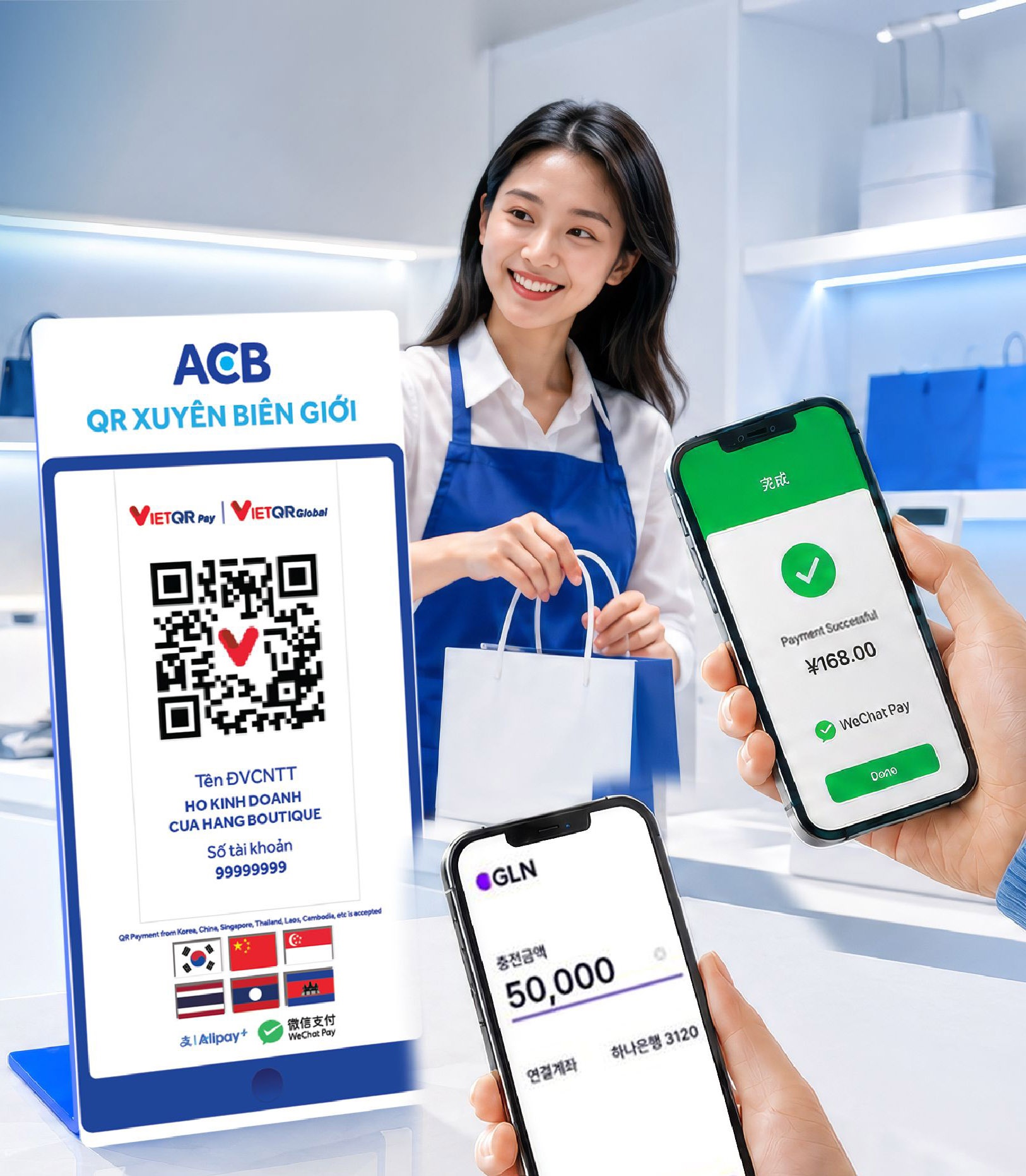ACB miễn phí thanh toán QR xuyên biên giới cho khách hàng cá nhân ACB miễn phí thanh toán QR xuyên biên giới cho khách hàng cá nhân