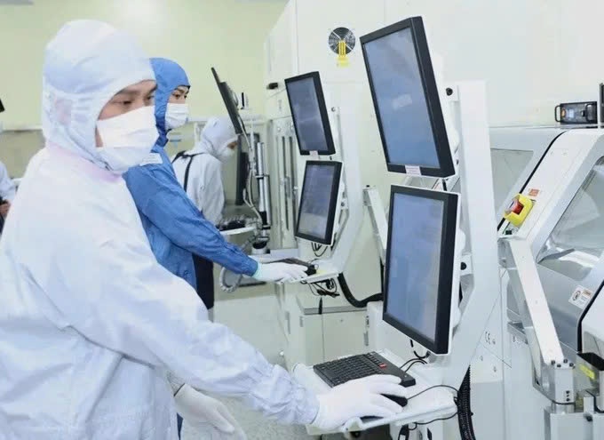 Sản xuất chíp bán dẫn tại Công ty TNHH Hana Micron Vina (Hàn Quốc), Khu công nghiệp Vân Trung, tỉnh Bắc Ninh (Ảnh Moit))