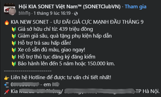Kia Sonet lại tạo "đáy" mới, giá thực tế chưa đến 440 triệu