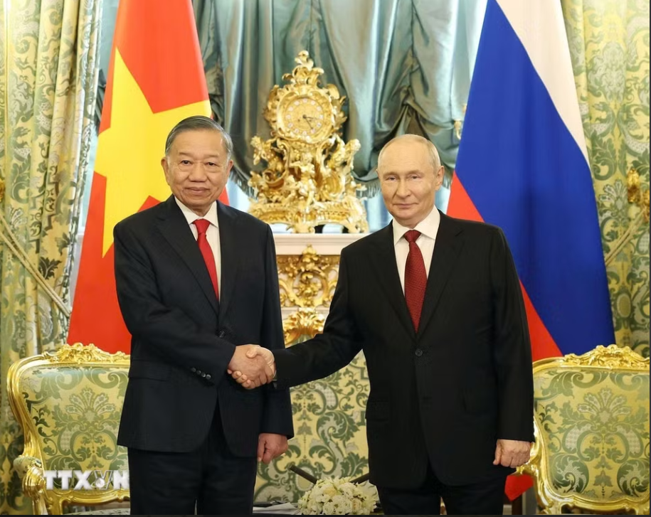 Tổng thống Nga Putin chủ trì Lễ đón Tổng Bí thư, Chủ tịch nước Tô Lâm cùng Phu nhân