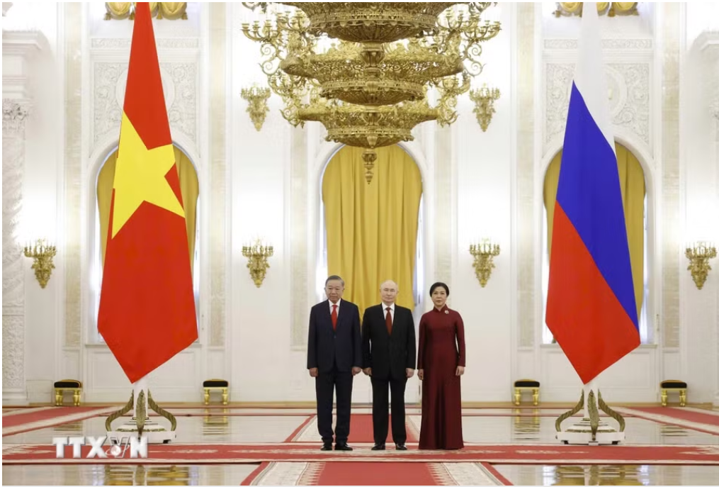 Tổng thống Nga Putin chủ trì Lễ đón Tổng Bí thư, Chủ tịch nước Tô Lâm cùng Phu nhân