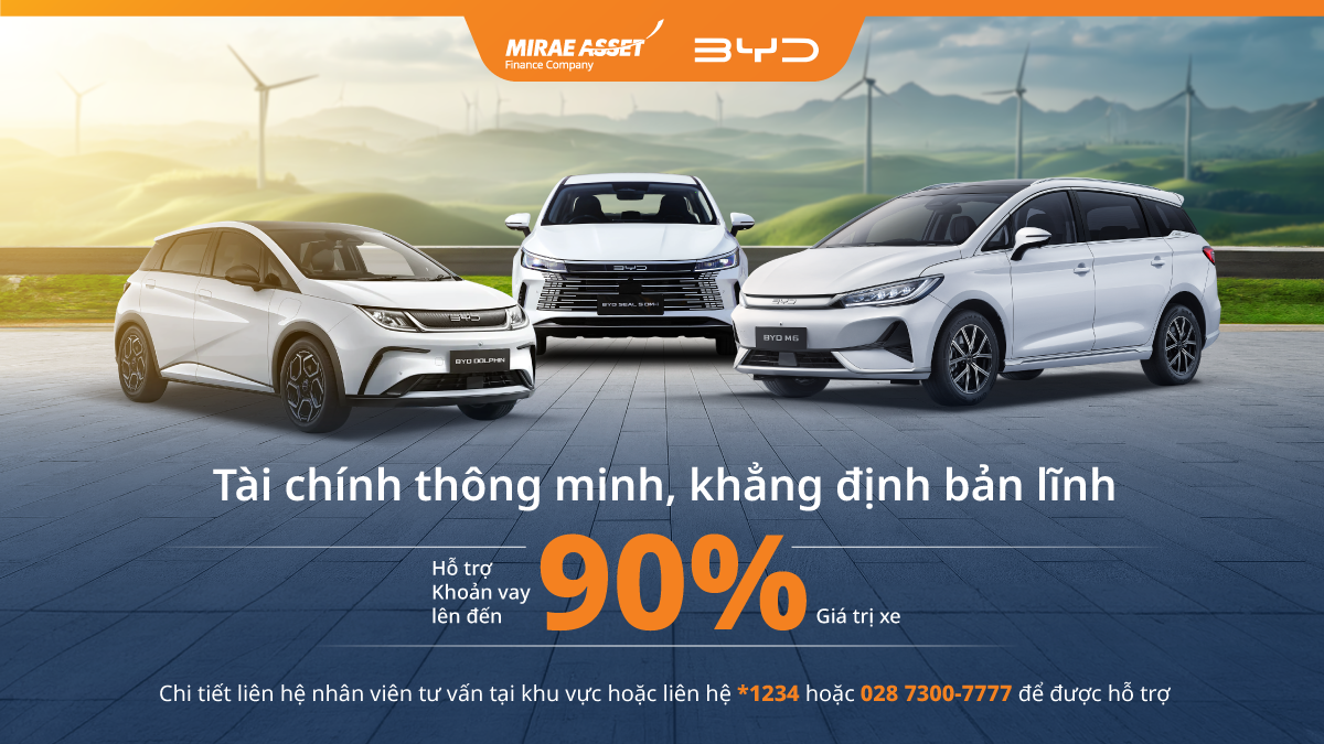 Tài chính Mirae Asset hợp tác cùng BYD, mở rộng giải pháp vay mua ô tô Tài chính Mirae Asset hợp tác cùng BYD, mở rộng giải pháp vay mua ô tô