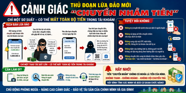 Cảnh giác bẫy lừa đảo từ khoản tiền “chuyển nhầm” Cảnh giác bẫy lừa đảo từ khoản tiền “chuyển nhầm”
