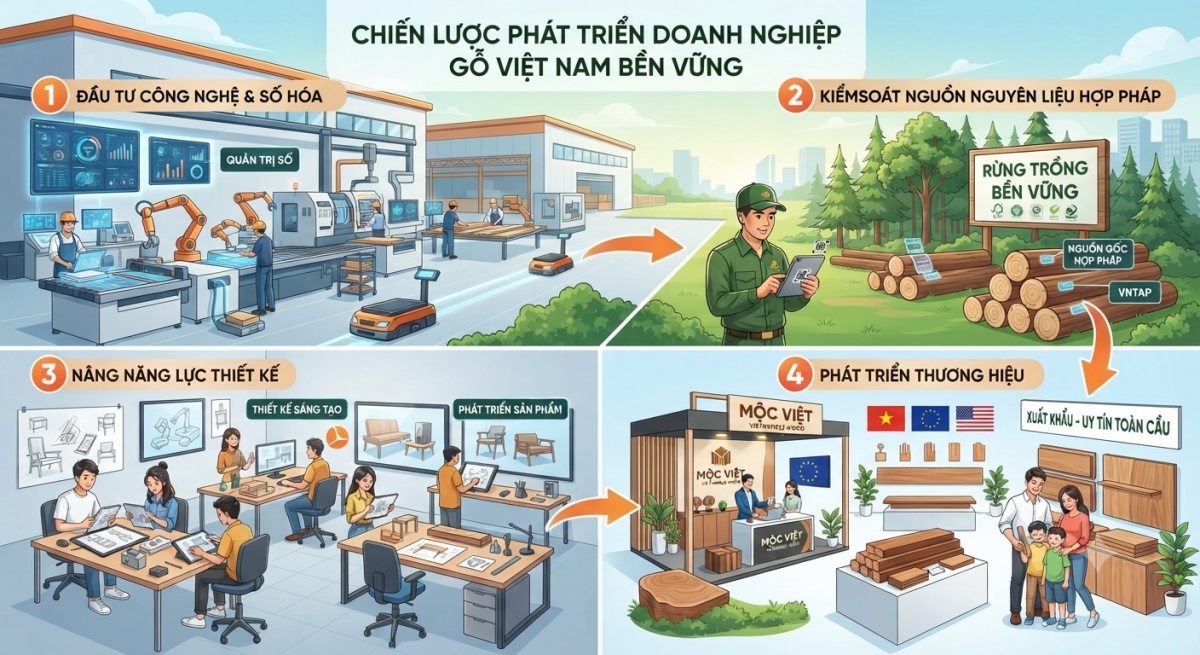 Ngành gỗ hướng tới mục tiêu xuất khẩu thương hiệu Việt Ngành gỗ hướng tới mục tiêu xuất khẩu thương hiệu Việt