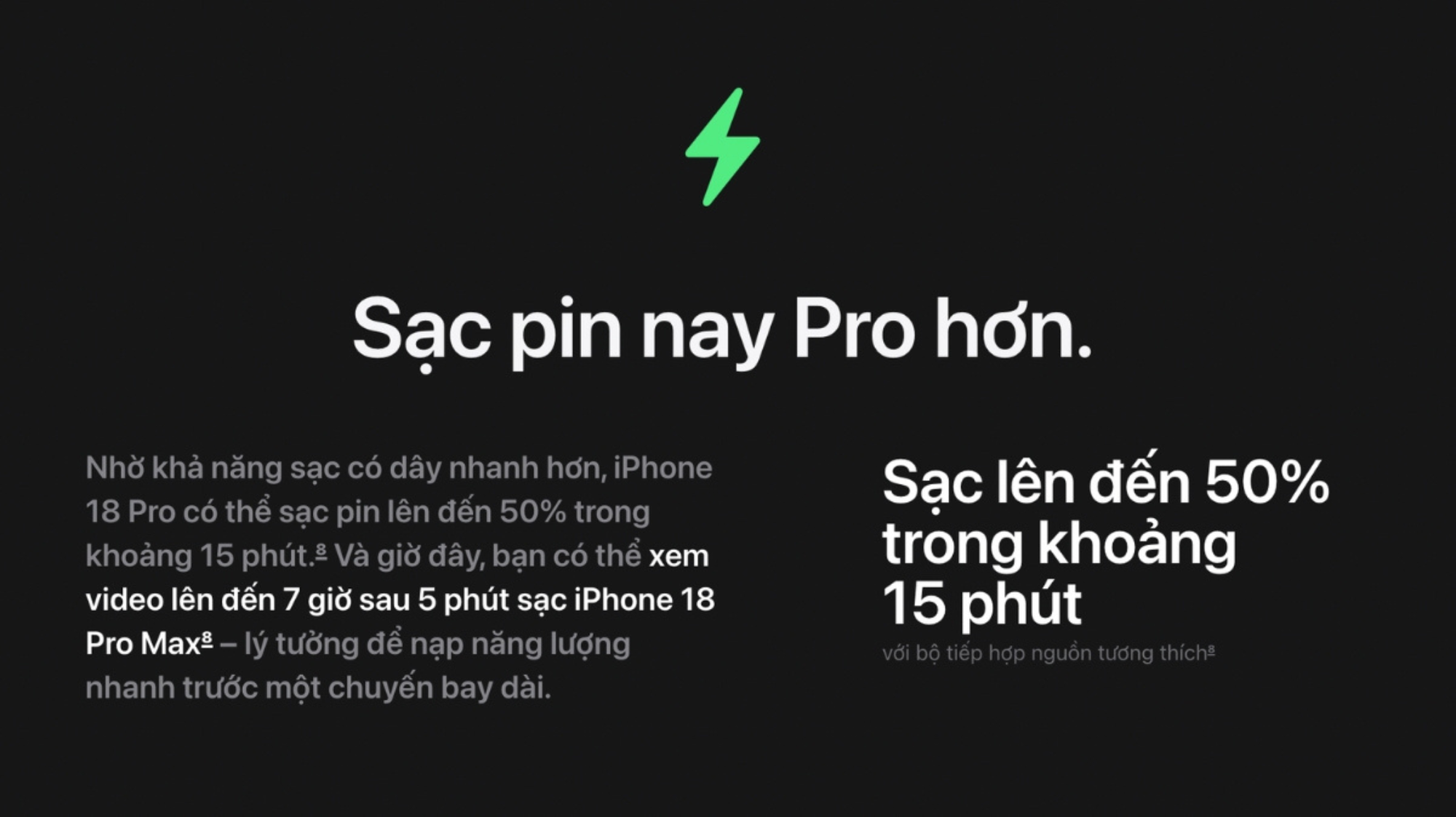 iPhone 18 Pro Max sạc 15 phút lên 50%, điểm đáng chú ý với người dùng bận rộn