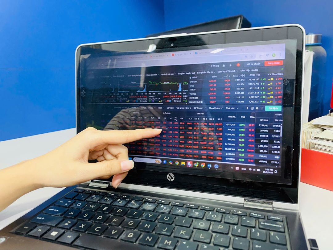 VN-Index rung lắc mạnh cuối phiên, trong khi dòng tiền tiếp tục phân hóa và hướng vào nhóm cổ phiếu ngân hàng VN-Index rung lắc mạnh cuối phiên, trong khi dòng tiền tiếp tục phân hóa và hướng vào nhóm cổ phiếu ngân hàng