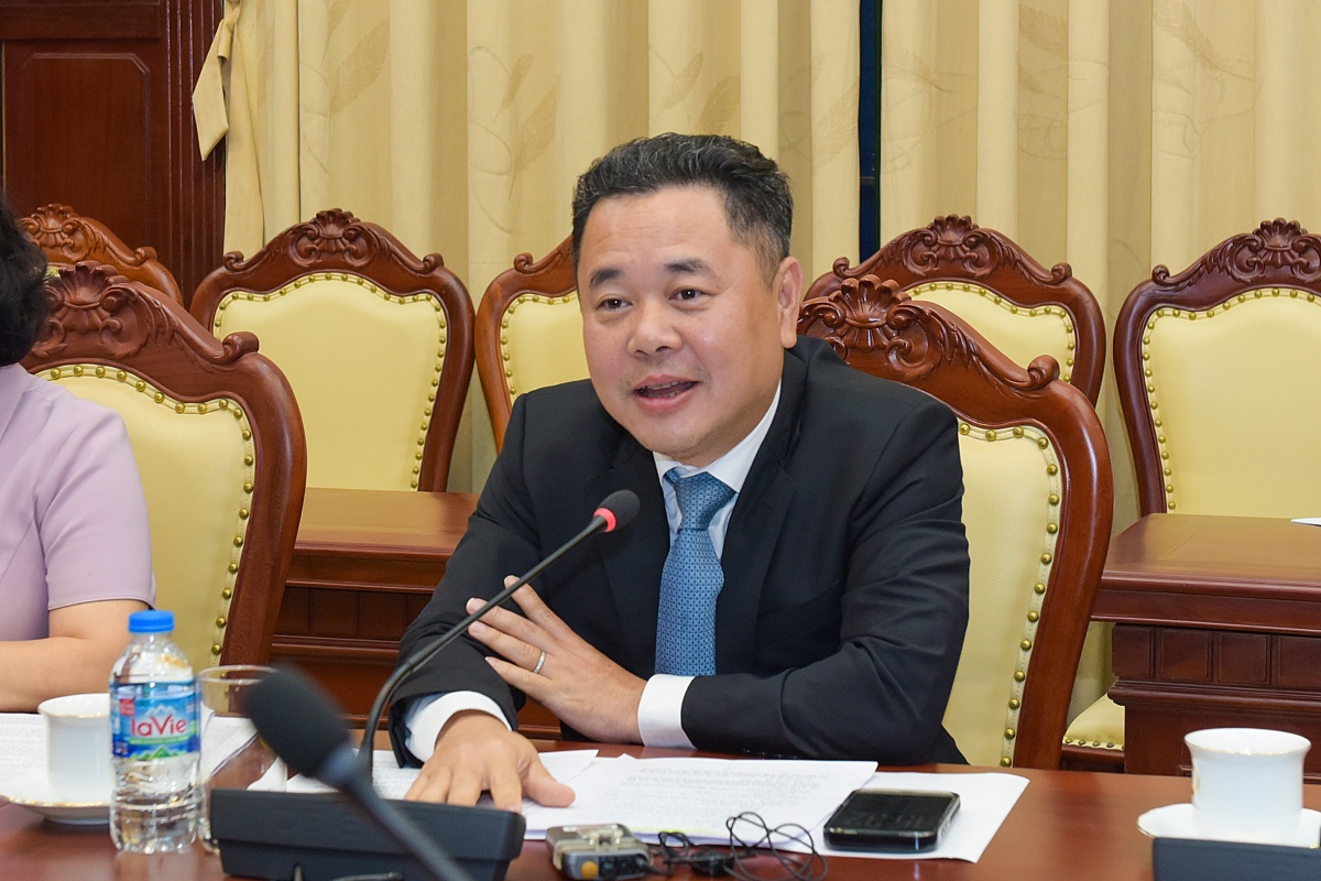 Phó Thống đốc Nguyễn Ngọc Cảnh phát biểu tại buổi làm việc Phó Thống đốc Nguyễn Ngọc Cảnh phát biểu tại buổi làm việc
