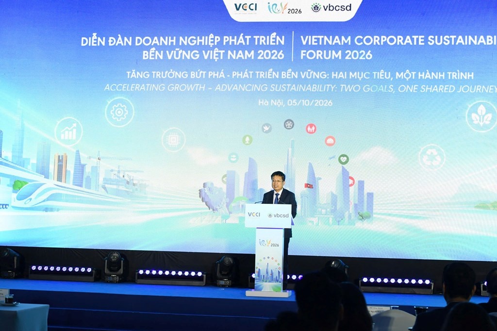 Với chủ đề “Tăng trưởng bứt phá – Phát triển bền vững: Hai mục tiêu, một hành trình”, sự kiện do VCCI cùng Hội đồng Doanh nghiệp vì sự phát triển bền vững Việt Nam (VBCSD) tổ chức. Với chủ đề “Tăng trưởng bứt phá – Phát triển bền vững: Hai mục tiêu, một hành trình”, sự kiện do VCCI cùng Hội đồng Doanh nghiệp vì sự phát triển bền vững Việt Nam (VBCSD) tổ chức.