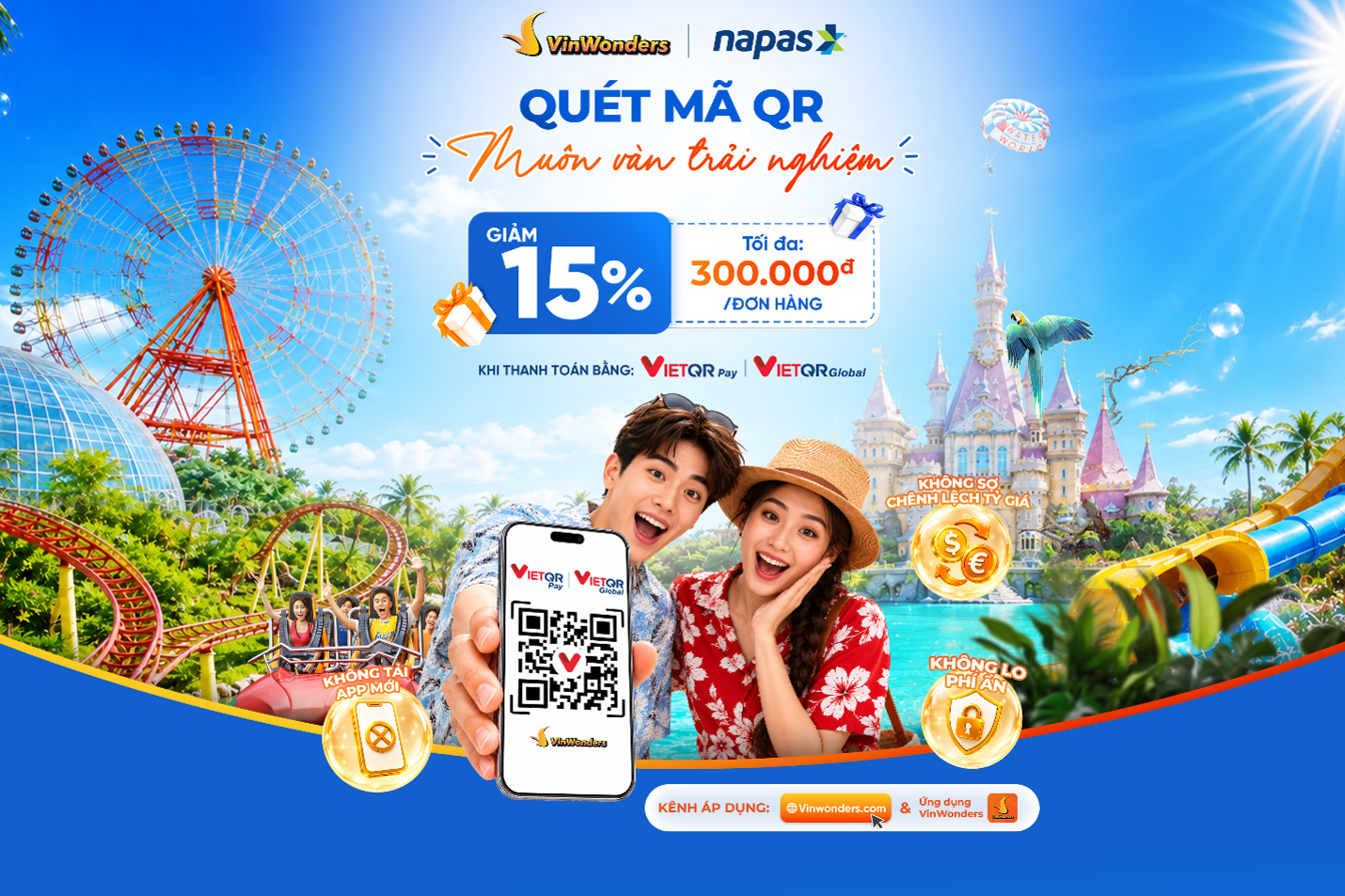 Giảm tới 1,2 triệu đồng khi thanh toán VietQRPay - VietQRGlobal tại hệ sinh thái Vinpearl Giảm tới 1,2 triệu đồng khi thanh toán VietQRPay - VietQRGlobal tại hệ sinh thái Vinpearl