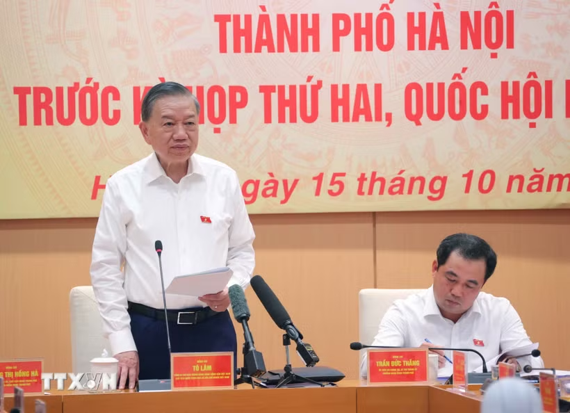 Tổng Bí thư, Chủ tịch nước Tô Lâm dự buổi làm việc chuẩn bị Kỳ họp thứ Hai, Quốc hội khóa XVI của Đoàn đại biểu Quốc hội Hà Nội Tổng Bí thư, Chủ tịch nước Tô Lâm dự buổi làm việc chuẩn bị Kỳ họp thứ Hai, Quốc hội khóa XVI của Đoàn đại biểu Quốc hội Hà Nội- Ảnh 1.