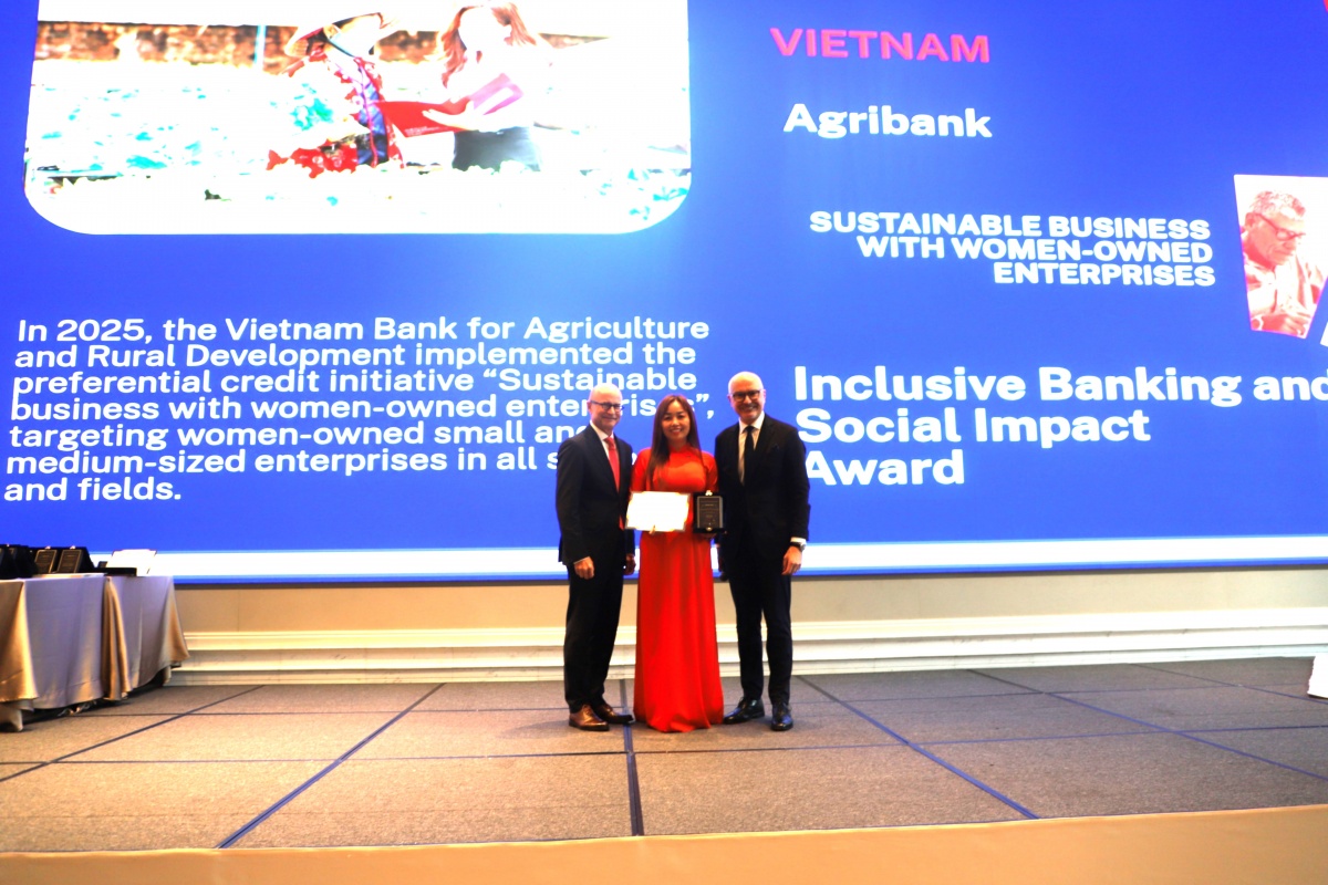 Agribank đạt giải thưởng phát triển bền vững WSBI năm 2026