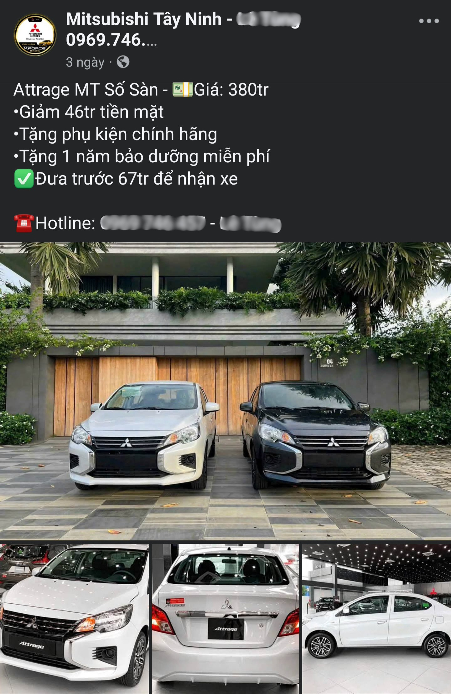 Mitsubishi Attrage giảm tới 90 triệu tại đại lý