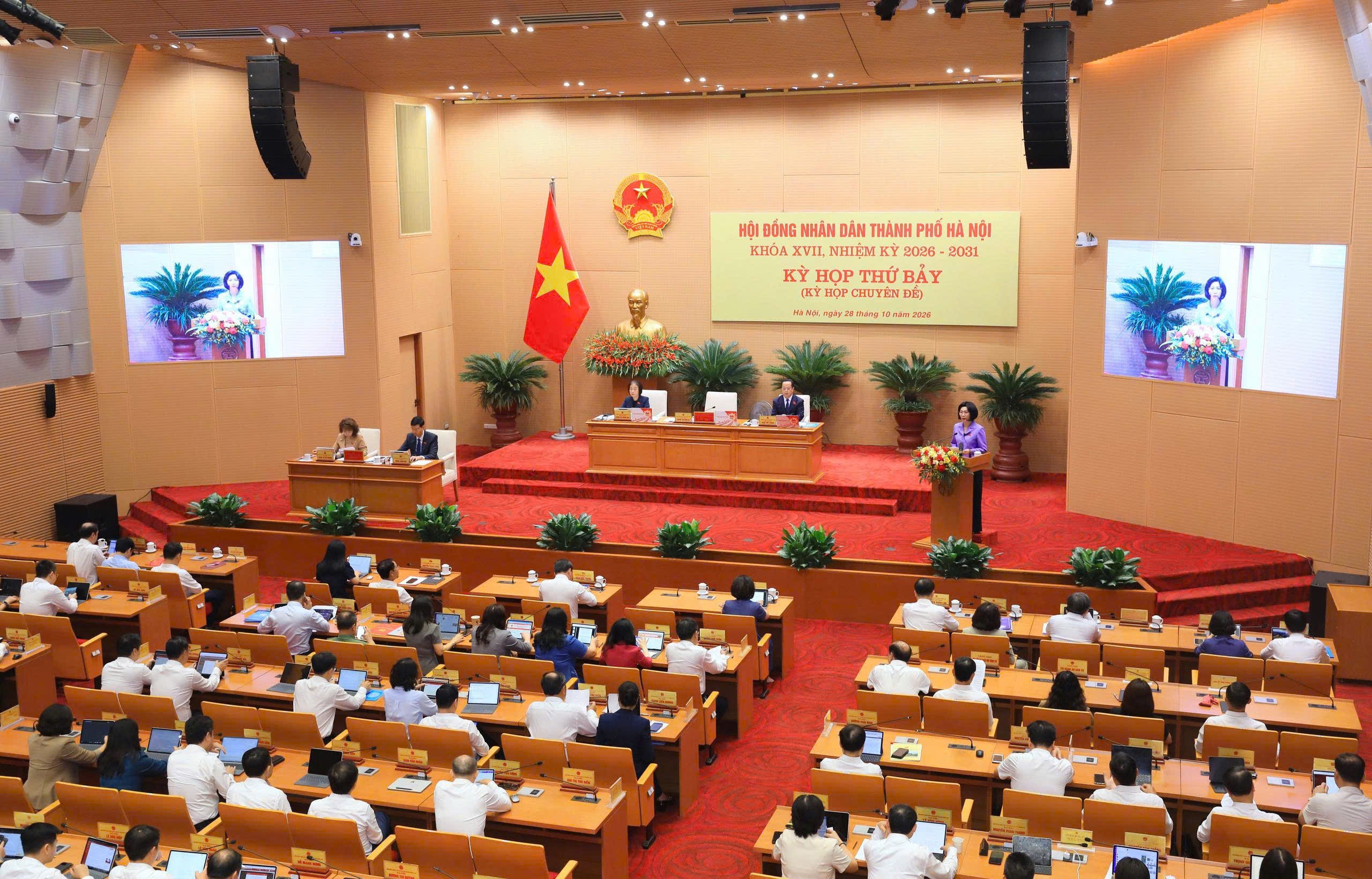 Kỳ họp thứ bảy HĐND TP.Hà Nội khóa XVII, nhiệm kỳ 2026-2031, khai mạc sáng 28/10