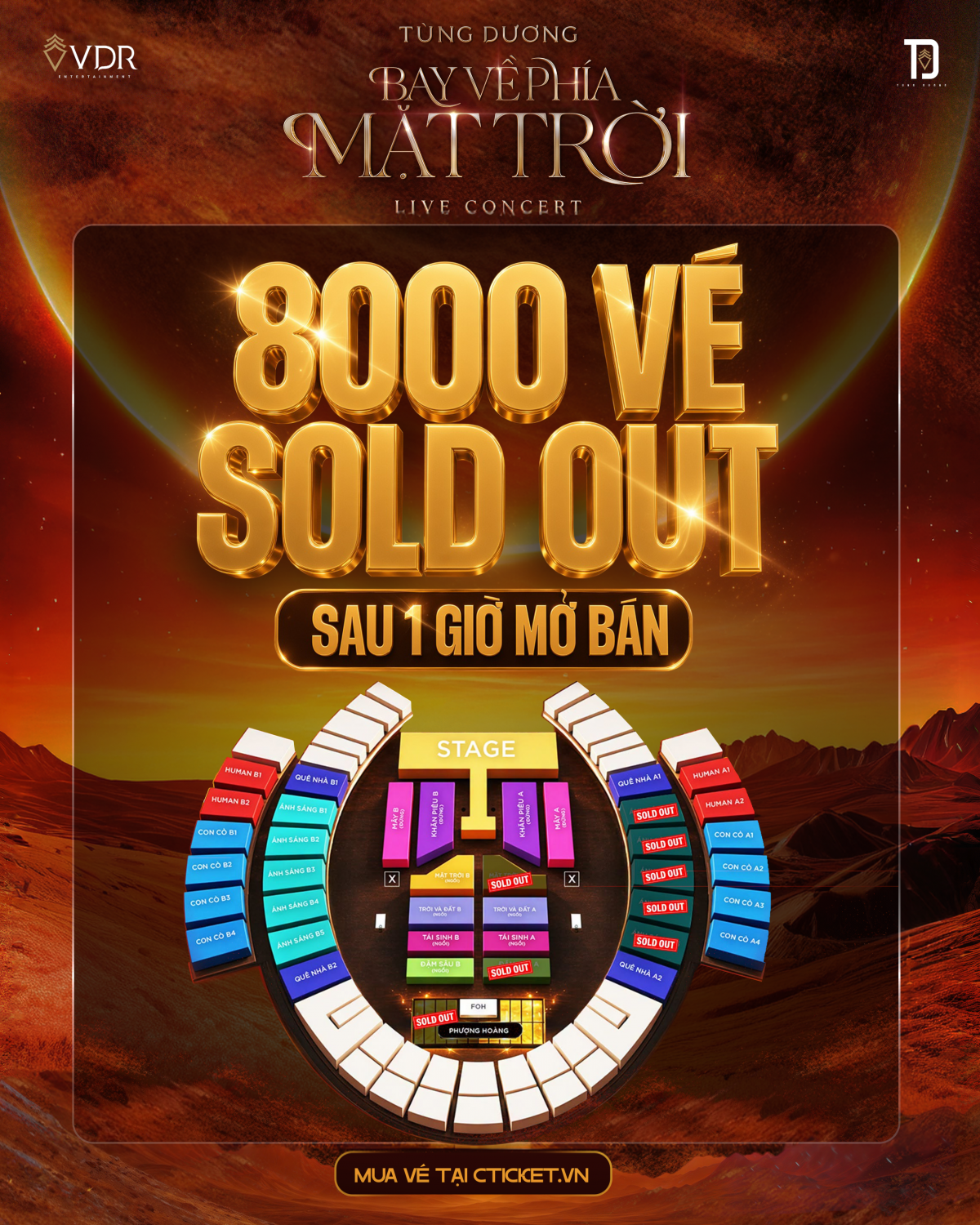 8.000 vé concert Tùng Dương hết sạch sau một giờ mở bán