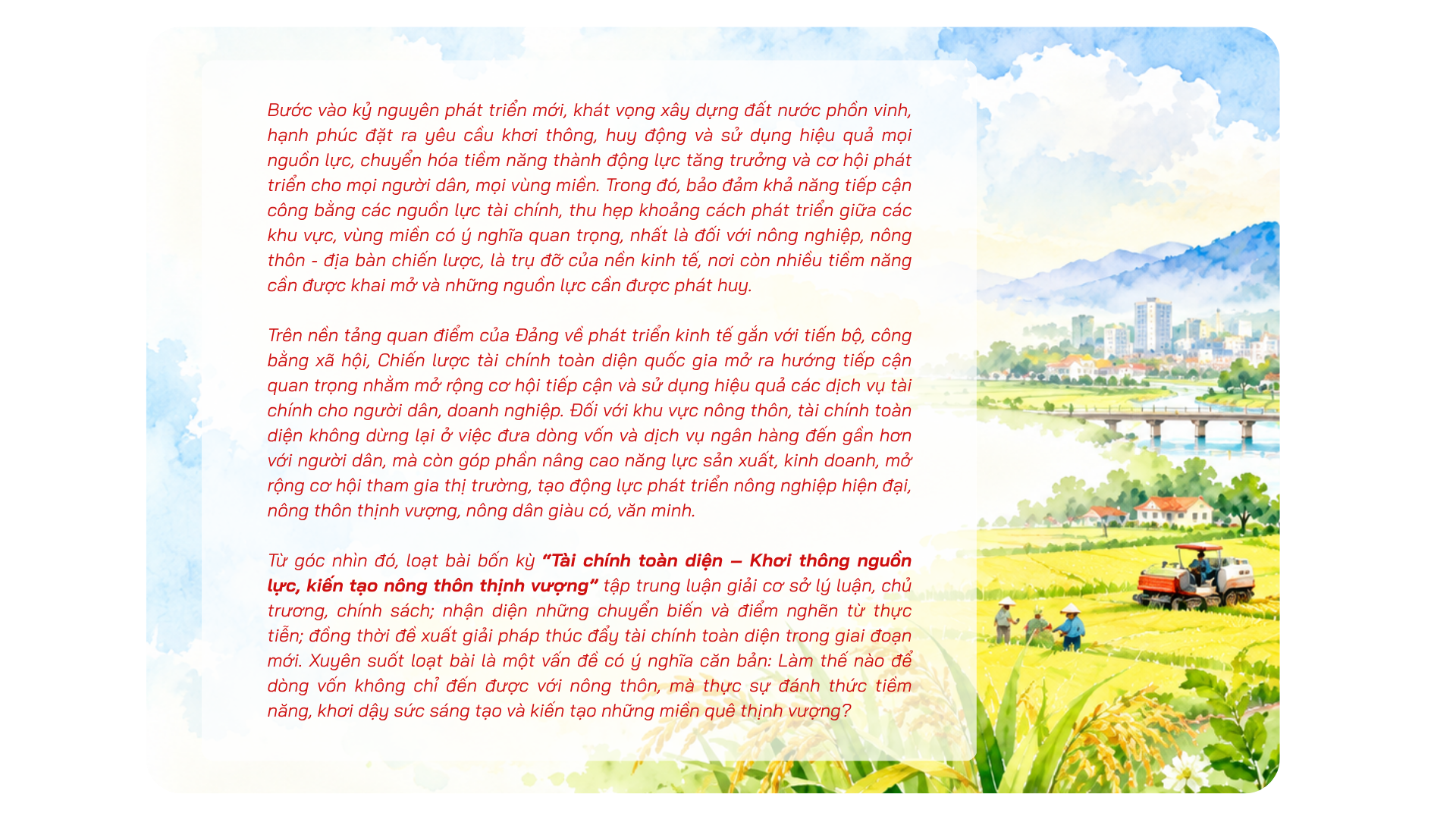 [Emagazine] Tài chính toàn diện khơi thông nguồn lực, kiến tạo nông thôn thịnh vượng - Kỳ 1