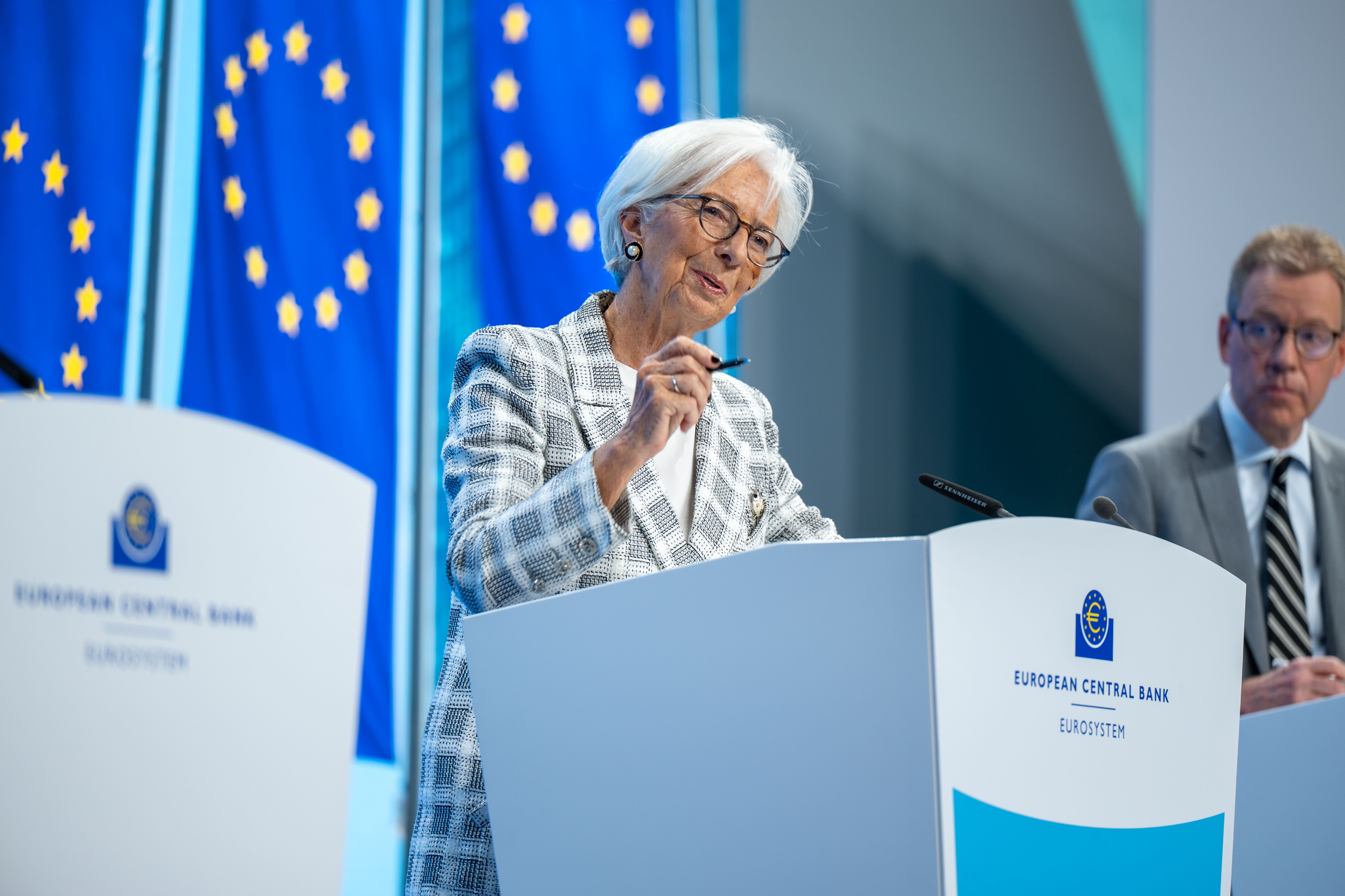 Chủ tịch ECB Christine Lagarde tại cuộc họp báo ngày 29/10/2026. Ảnh: ECB. Chủ tịch ECB Christine Lagarde tại cuộc họp báo ngày 29/10/2026. Ảnh: ECB.