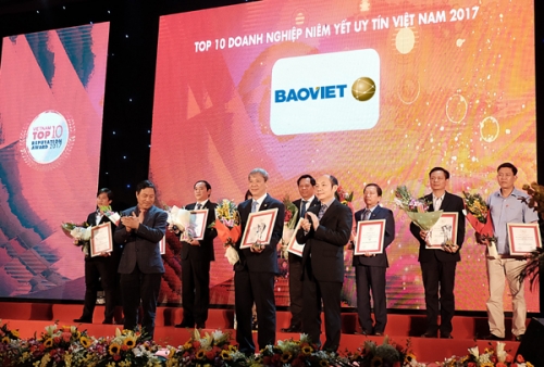 Bảo Việt trong top 10 doanh nghiệp niêm yết uy tín năm 2017