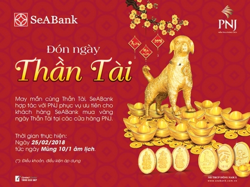 Tiện ích dành cho khách hàng SeABank khi mua vàng ngày Thần Tài