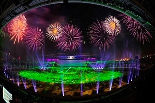 Bắn pháo hoa khai mạc SEA Games 31 tại sân vận động Mỹ Đình
