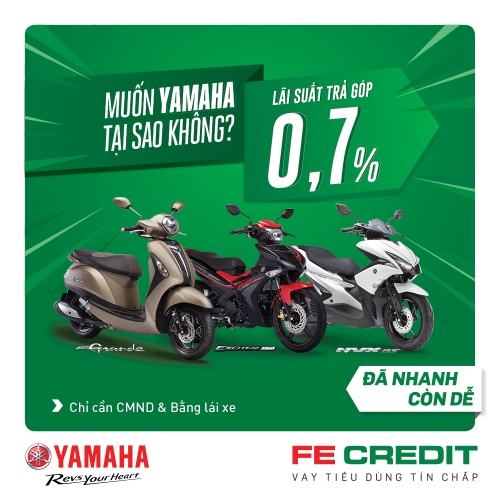 Cơ hội mua xe máy Yamaha với lãi suất hấp dẫn