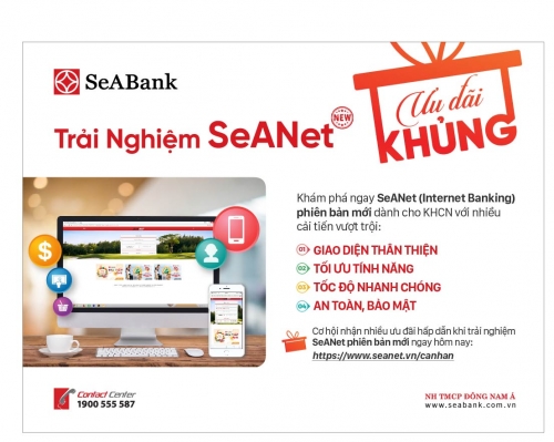 SeABank dành nhiều ưu đãi khách hàng dịp ra mắt Internet Banking mới