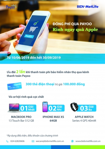 Đóng phí qua Payoo – Rinh ngay quà Apple
