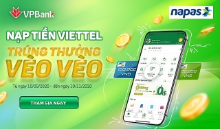 VPBank và Napas tặng tiền, hoàn tiền cho khách hàng nạp tiền điện thoại mạng Viettel