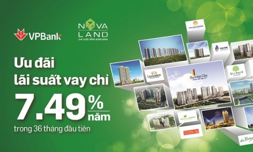 VPBank cho vay tối đa 85% giá trị căn hộ dự án Novaland