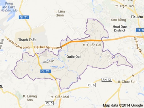 Phê duyệt Chỉ giới đường đỏ tuyến đường trục chính Bắc - Nam đô thị Quốc Oai