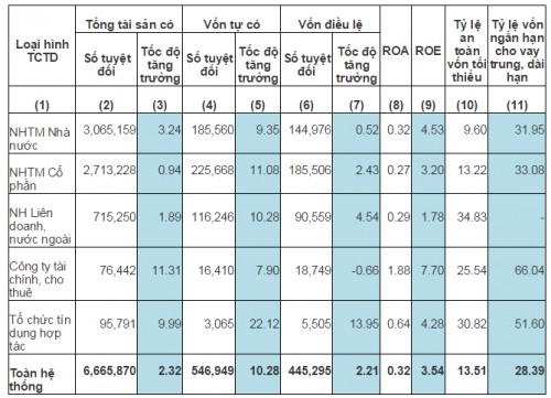 Tổng tài sản của hệ thống TCTD tăng, song vốn điều lệ giảm nhẹ trong tháng 7