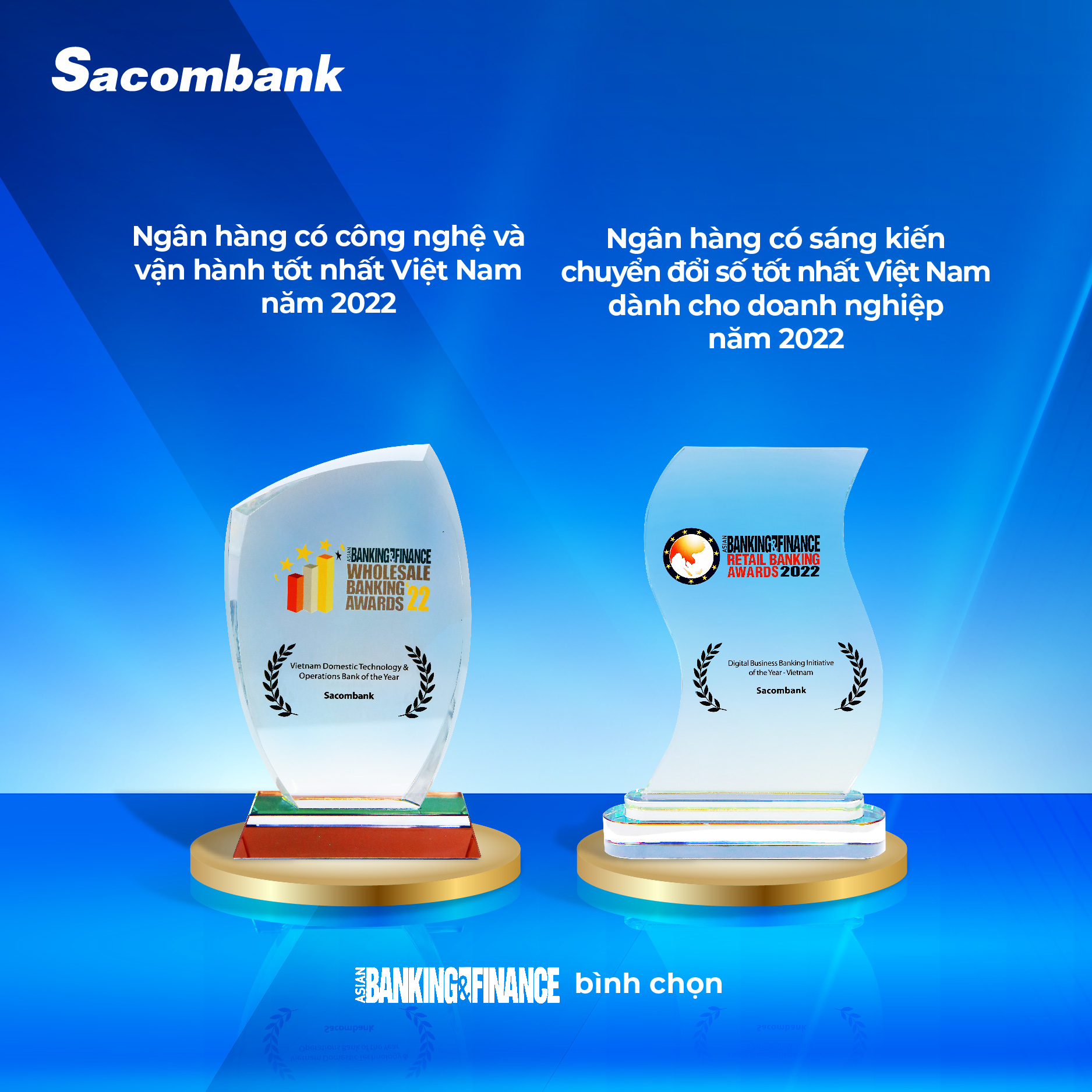 sacombank lien tiep nhan cac giai thuong trong nuoc va quoc te