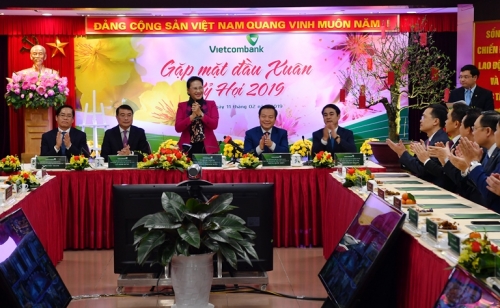 Chủ tịch Quốc hội thăm Vietcombank đầu Xuân Kỷ Hợi