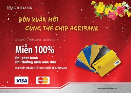 Agribank ưu đãi khách hàng phát hành thẻ chip