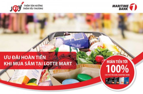 Cơ hội hoàn 100% giá trị hóa đơn khi mua sắm tại Lotte Mart