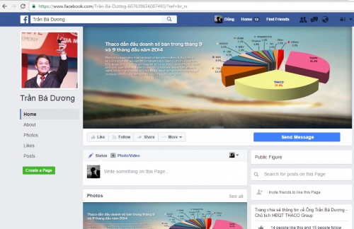 Chủ tịch Công ty ô tô Trường Hải bị mạo danh trên Facebook