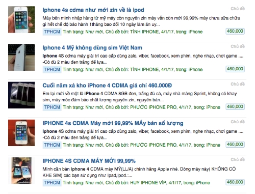 iPhone giá vài trăm nghìn bán tràn lan dịp Tết