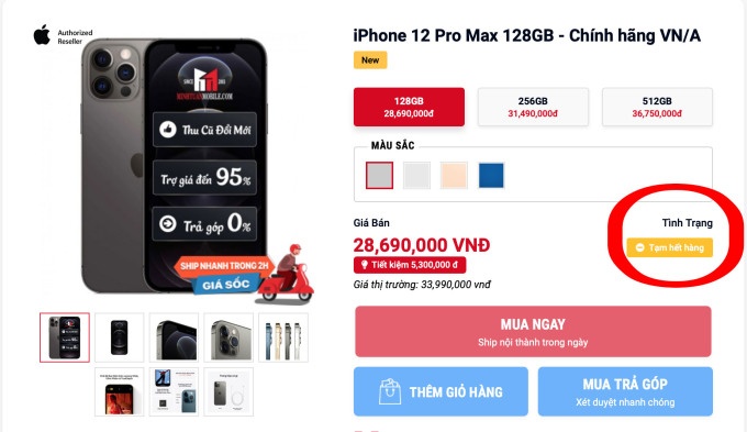 iphone 12 pro pro max chinh hang ngung ban o viet nam