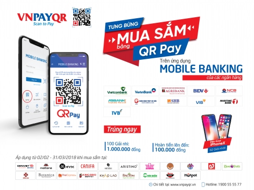Nhận 100 nghìn đồng khi trải nghiệm QR Pay trên Mobile Banking