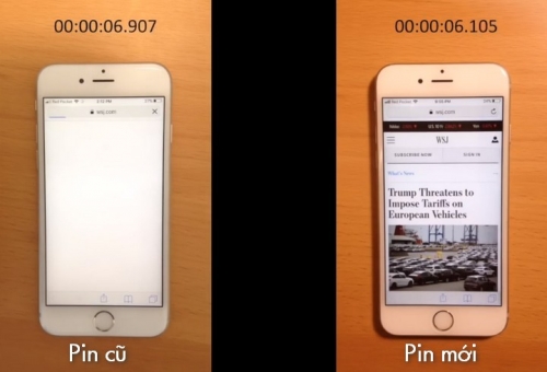 Bất ngờ trước kết quả so sánh hiệu năng iPhone 6S trước và sau khi thay pin mới