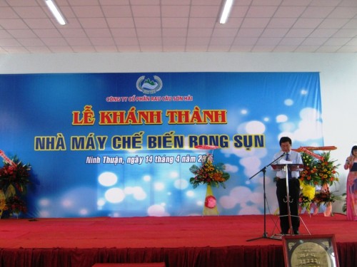 Khánh thành nhà máy chế biến rong sụn tại Ninh Thuận