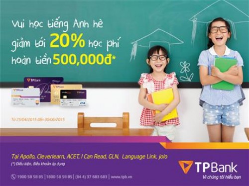 Giảm 20% học phí tiếng Anh cho chủ thẻ TPBank