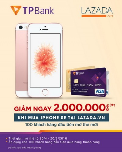 Nhận voucher giảm giá 2 triệu đồng khi mua iPhone SE tại lazada.vn