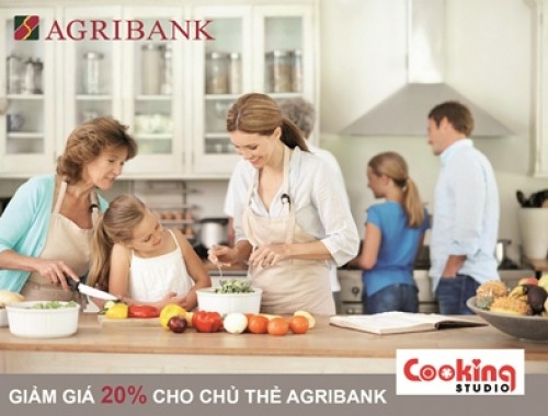 Agribank giảm 20% cho chủ thẻ khi mua sắm tại Cooking Studio