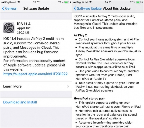 Apple tung iOS 11.4: Bổ sung Airplay 2, lưu hộp thoại Messages trên iCloud