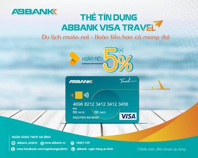 Hoàn tiền đến 5% cho chủ thẻ ABBANK Visa travel