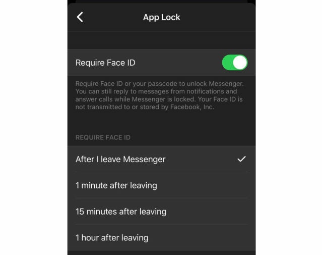 Facebook Messenger sắp cho khóa bằng Face ID, Touch ID